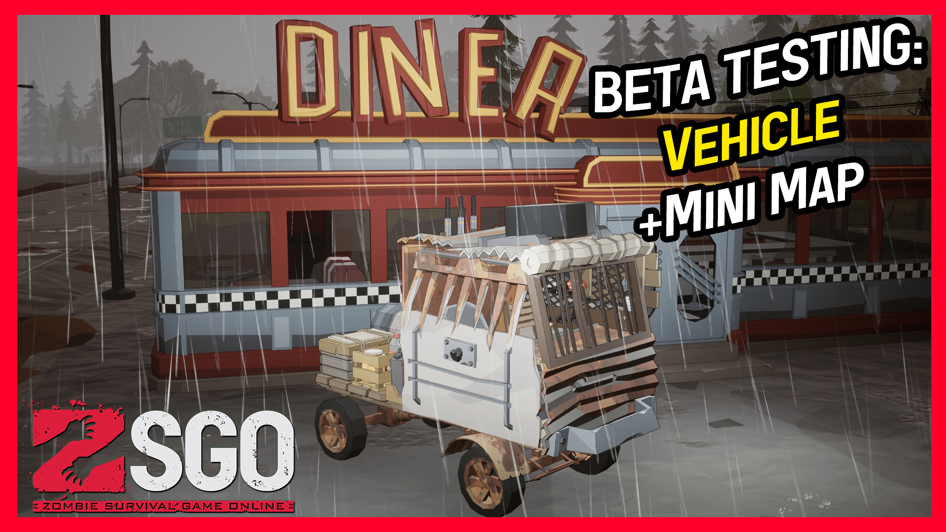 The new ZSGO vehicle named the Dumbelo out in-front of the Diner.