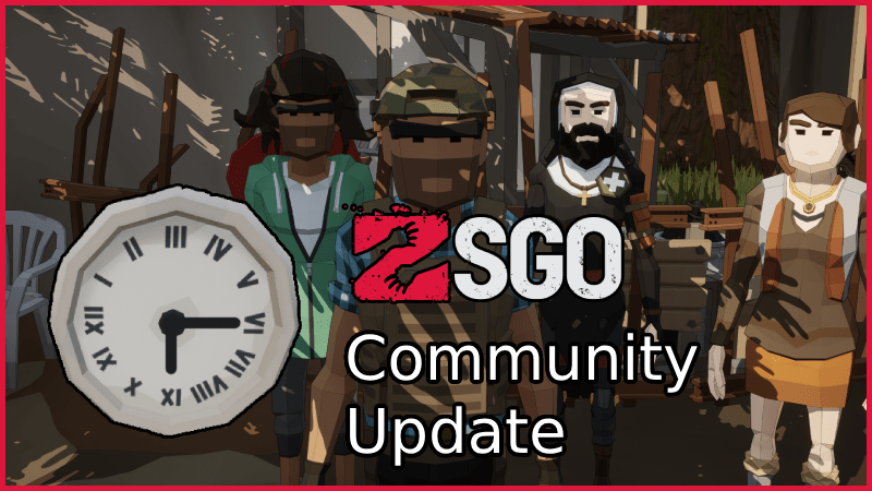 Titled, "ZSGO Community update", with some in-game traders in the background.
