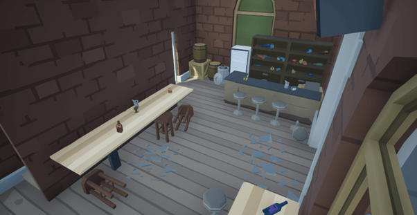 Abandoned Pub Interior Game Level Design.